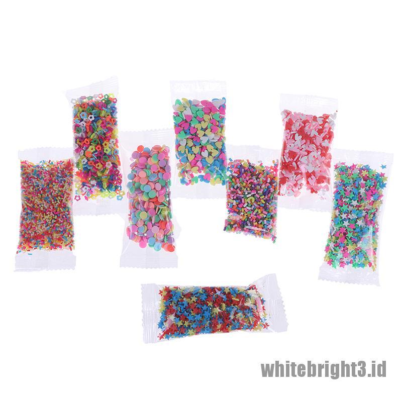 (white3) 10g / Pak Mainan slime Polymer clay Bentuk Permen Untuk diy Dekorasi Handphone