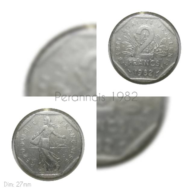 Koin Perancis Francaise 2 Francs 1982
