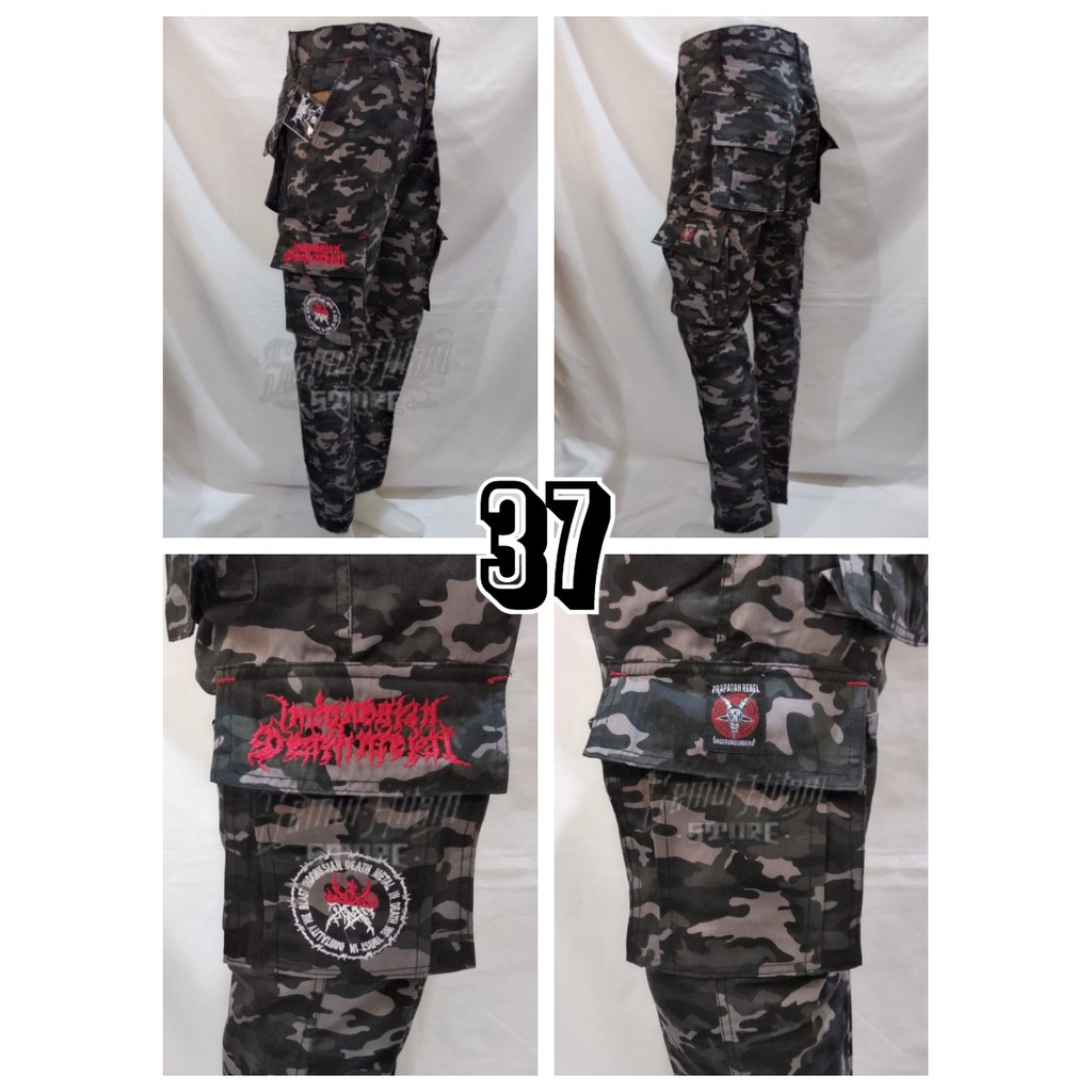 [GESER KIRI] Prapatan Rebel Celana Cargo Panjang / Kempol Panjang PDL Army Doreng Loreng Metal Punk 