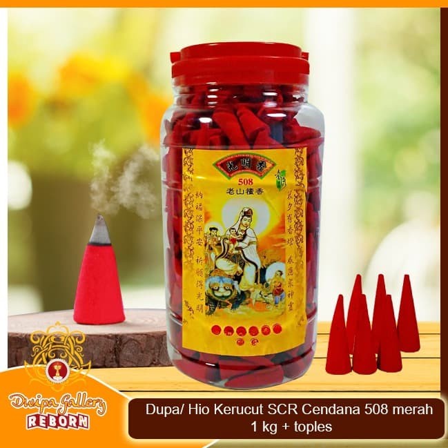 Dupa/ Hio Wangi Harum Kerucut SCR 508 merah 1 kg + toples