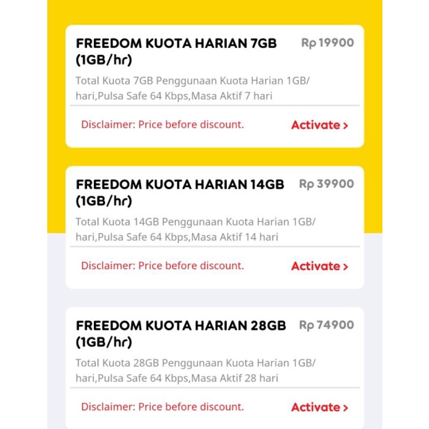 paketan Indosat Ooredoo Freedom harian 1Gb