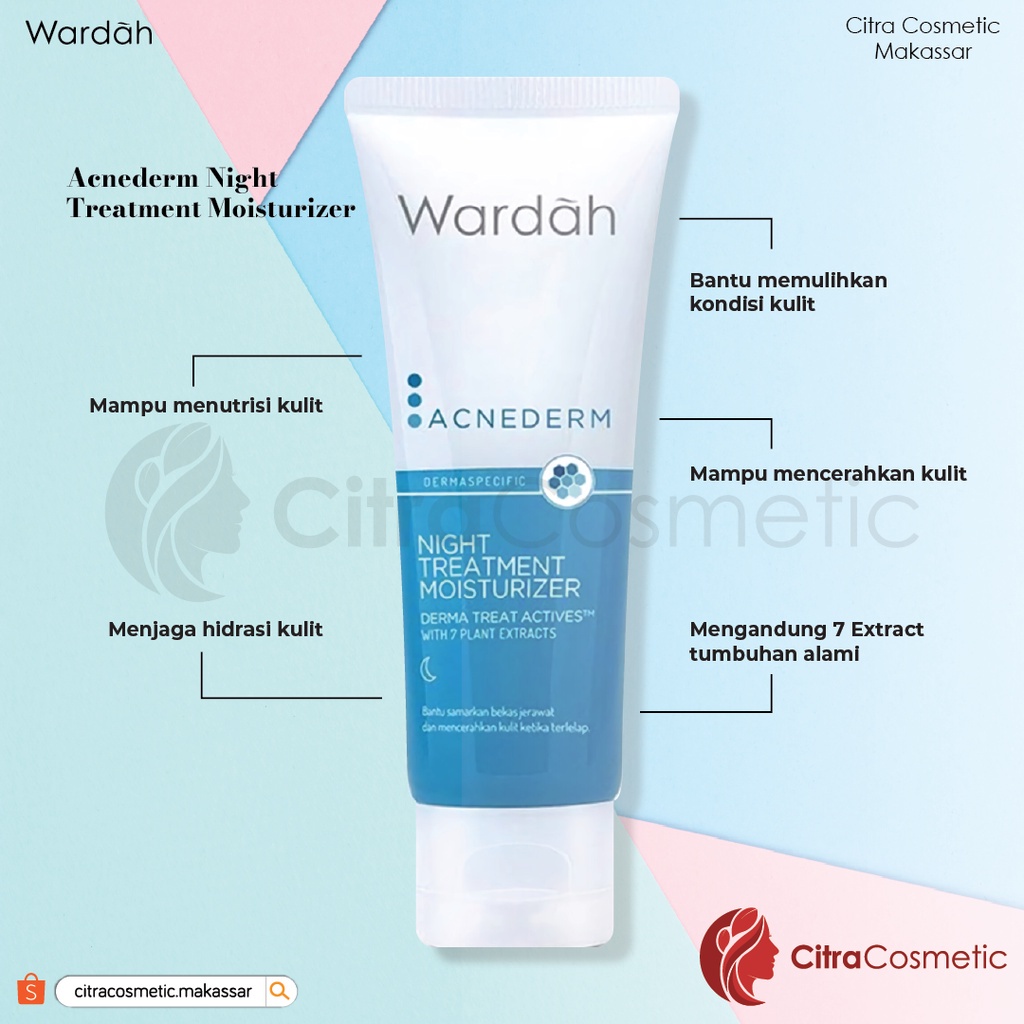 Wardah Acnederm Series Cleanser | Toner |  Day | Night Cream | Acne Pore Blackhead Balm | Acne Spot Gel