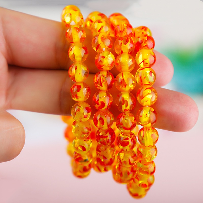 Gelang Unisex Kekayaan Dan Elegent Yang Bagus Kuning Imitasi Amber Beads