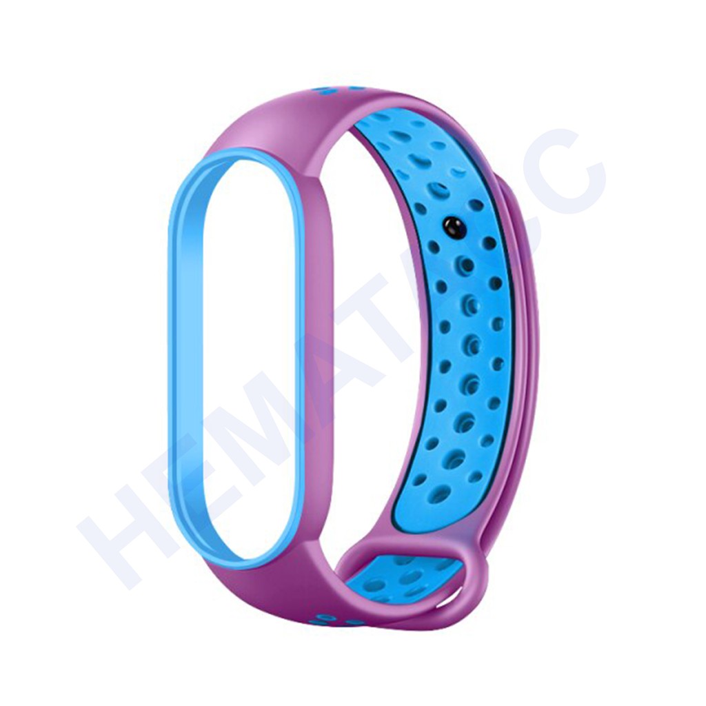 Sporty Strap Mi Band 5 / Mi Band 6 / Tali Jam Sport Xiaomi Mi Band-Ungu Biru