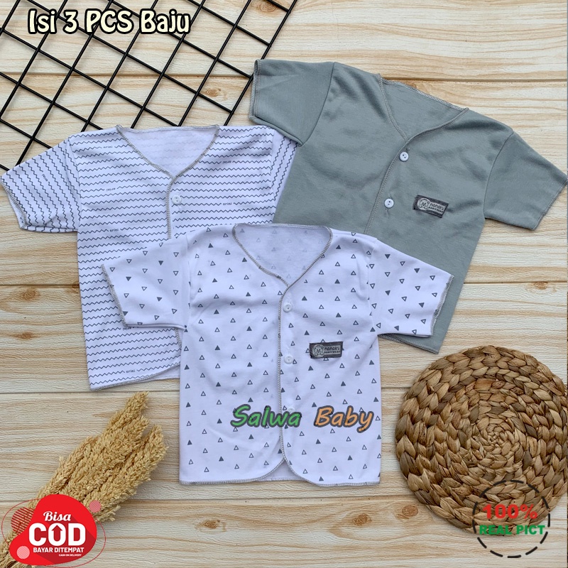 3 PCS Baju Bayi Baru Lahir Lengan Pendek Anababy