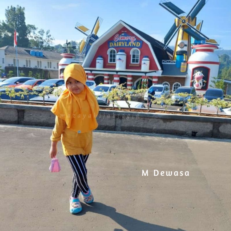 Hijab Anak Remaja - Jilbab Anak Sekolah - Jilbab Kaos Anak by Mazaya size M Remaja