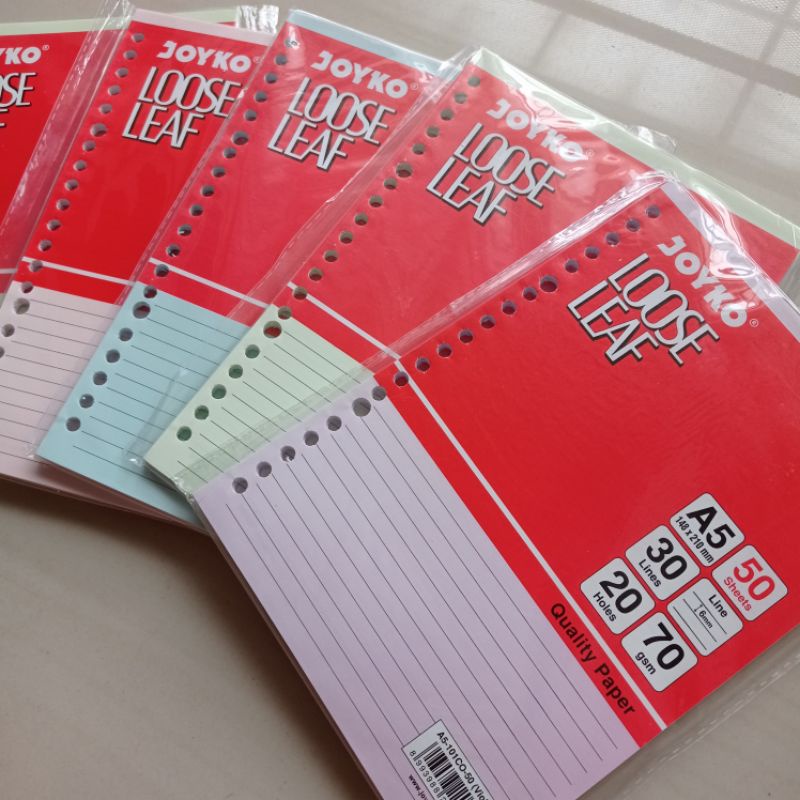 

LOOSE LEAF A5 ISI KERTAS FILE 20 LUBANG