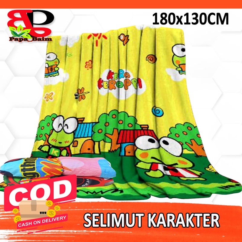 [ COD ] Best Charlie Selimut Bulu Super Lembut Karakter Anak - Multicolour uk 180x130