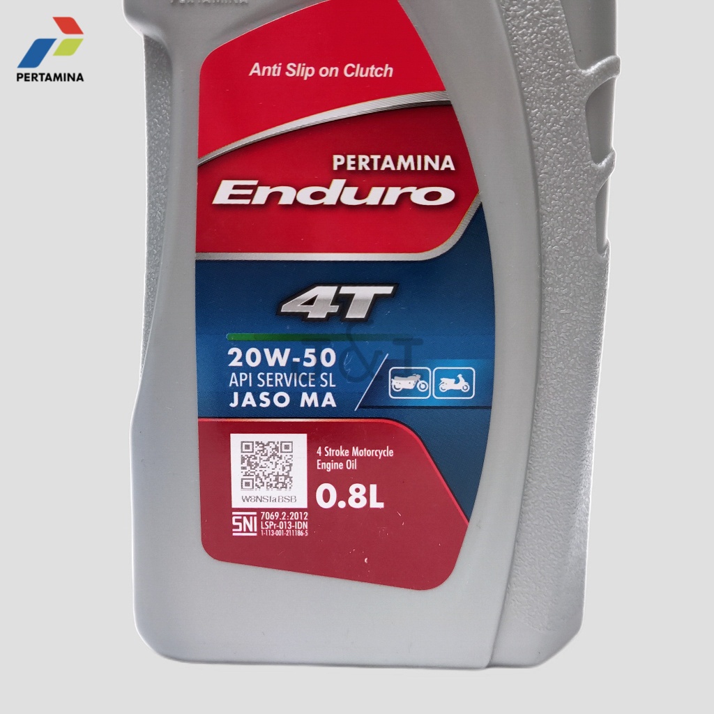 Oli Pertamina Enduro 4T 20W-50 API SL JASO MA 0,8 Liter