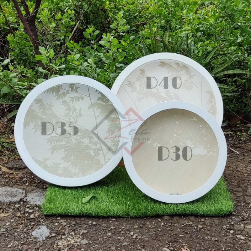 Tipe bulat putih - pigura 3D bulat - pigura mahar bulat - frame bulat