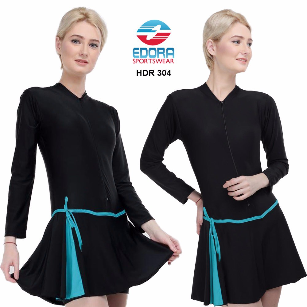 Baju Renang Wanita Semi Cover HDR Model Slim Fit EDORA