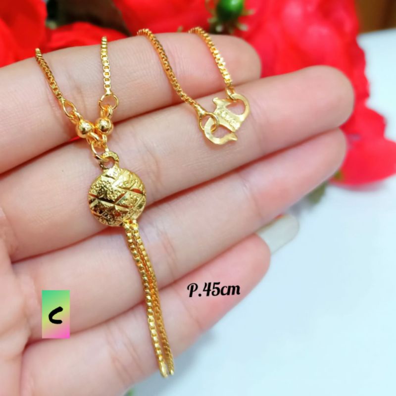 Kalung koye Dewasa antik lapis emas18k anti karat elegan