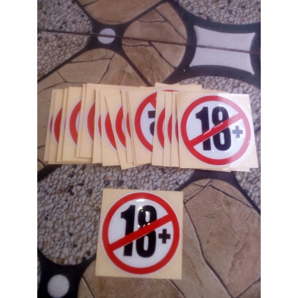 

sticker dilarang 18+ cutting