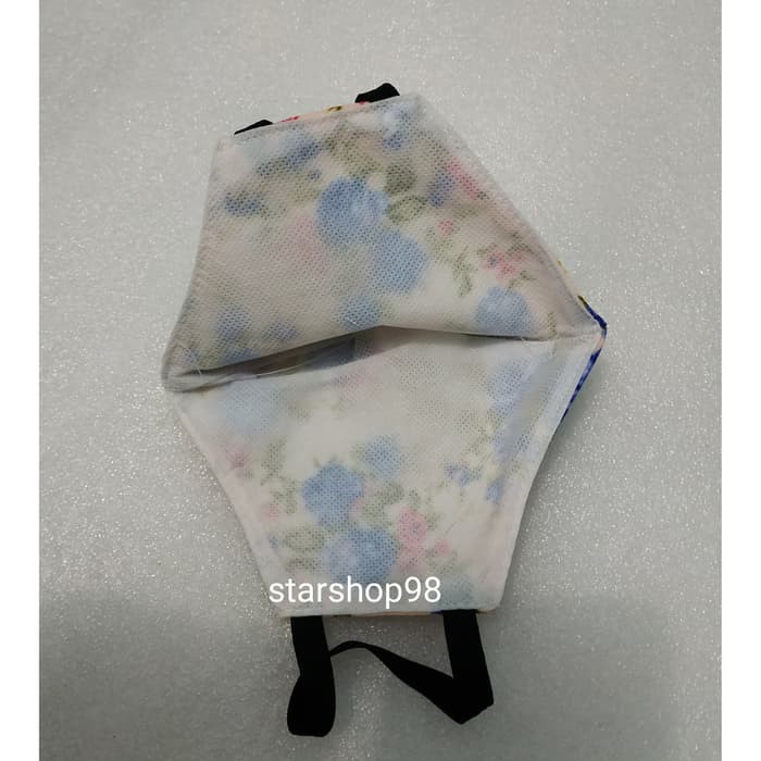 Masker Polusi Bahan Katun 3Lapis Motif