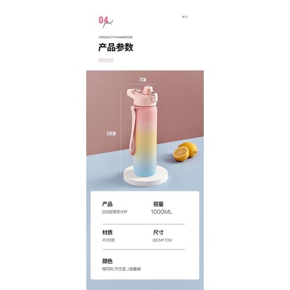 Botol Pastel 1L liter gradasi