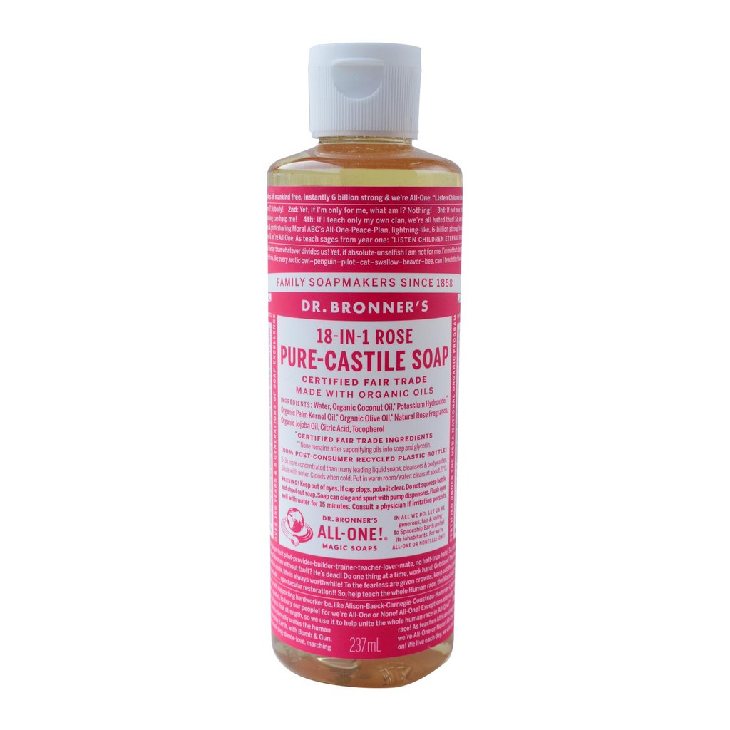 Dr. Bronner's Magic Soap Rose Pure Castile Soap 237 ml