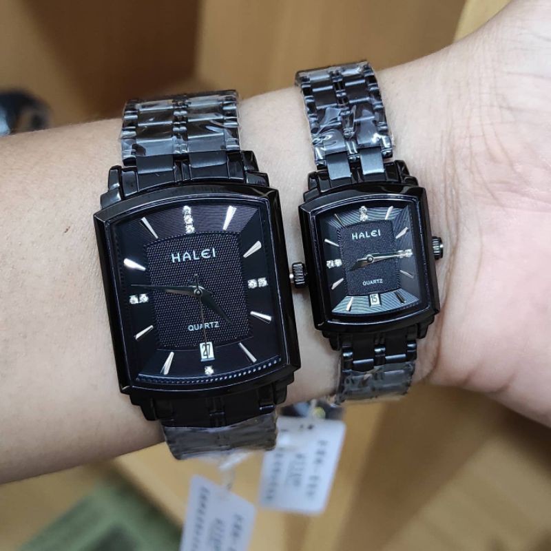 jam tangan halei couple pasangan terbaru Original body tipis