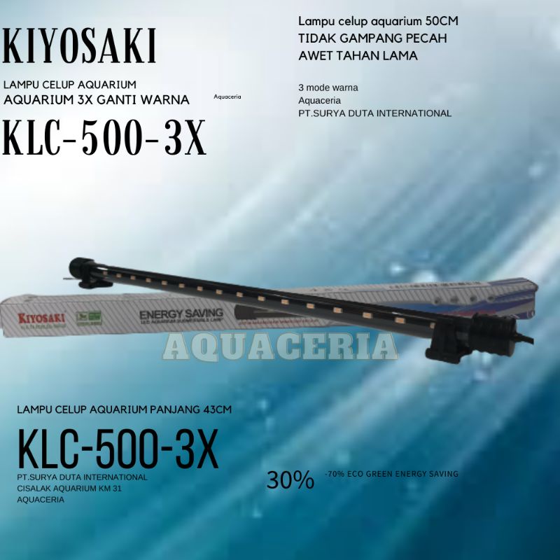 Lampu Led celup Aquarium 50cm 3x ganti warna KIYOSAKI KLC 500 3X MODE warna