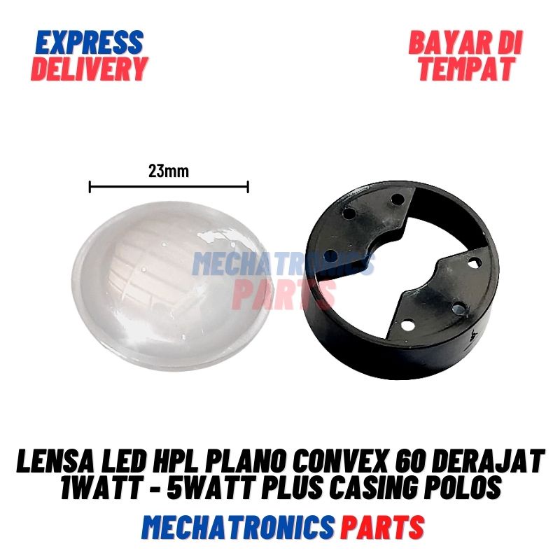 2PCS [DSP-9091] LENSA PLANO -CONVEX 60 DERAJAT+CASING POLOS HPL 1W-5W