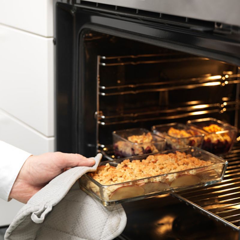 Oven/piring saji, set isi 4, kaca bening