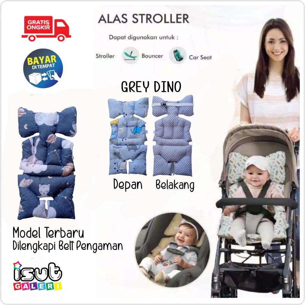 4in1 UNIVERSAL ALAS STROLLER CAR SEAT BOUNCER 5 LUBANG / SEAT PADDING BABY / ALAS KURSI MAKAN