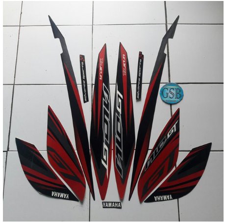 Stiker striping mio gt 2014 hitam-merah
