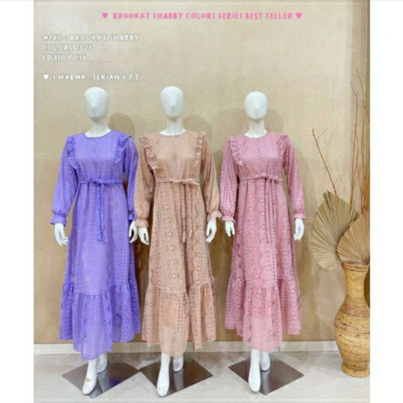 Dress muslim/ Gamis brukat terbaru Maura Dress