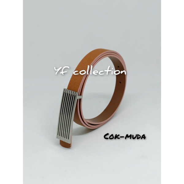 IKAT PINGGANG GESPER SABUK BELT DRESS WANITA KULIT PU 2CM 016 SILVER