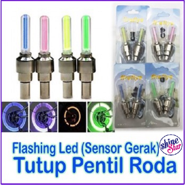 SHINE STAR - BISA COD (1 SET ISI 2 PCS ) Pentil Ban Motor Mobil Sepeda Sensor Gerak LED Light  - Random Color