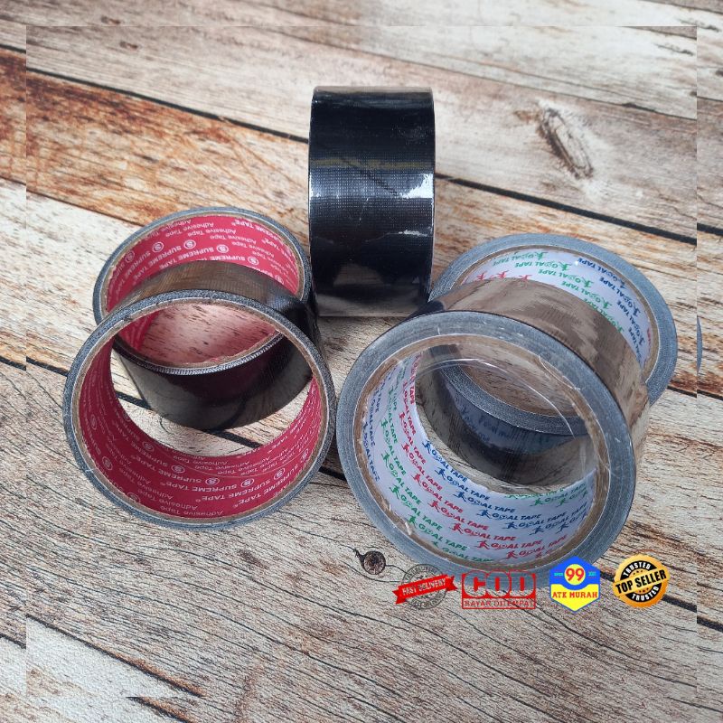 Lakban JILID Hitam/cloth tape 45mm/lakban kain/perekat/isolasi hitam/lakban hitam