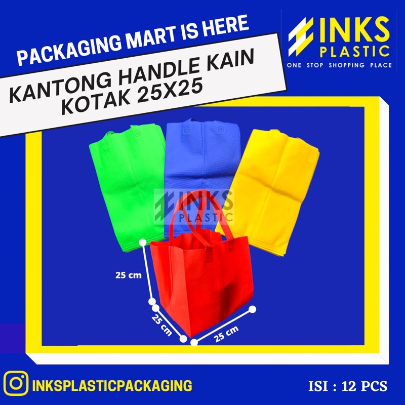 

TAS SPUNDBOND KOTAK 25x25/TAS KANTONG KAIN GOODIE BAG (12 PCS)