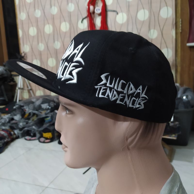 Topi Snapback metal distro pria Bordir Suicudal tendencis