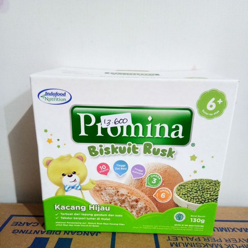 PROMINA BISKUIT RUSK 6+ 130G BERAS MERAH , SUSU, KACANG HIJAU