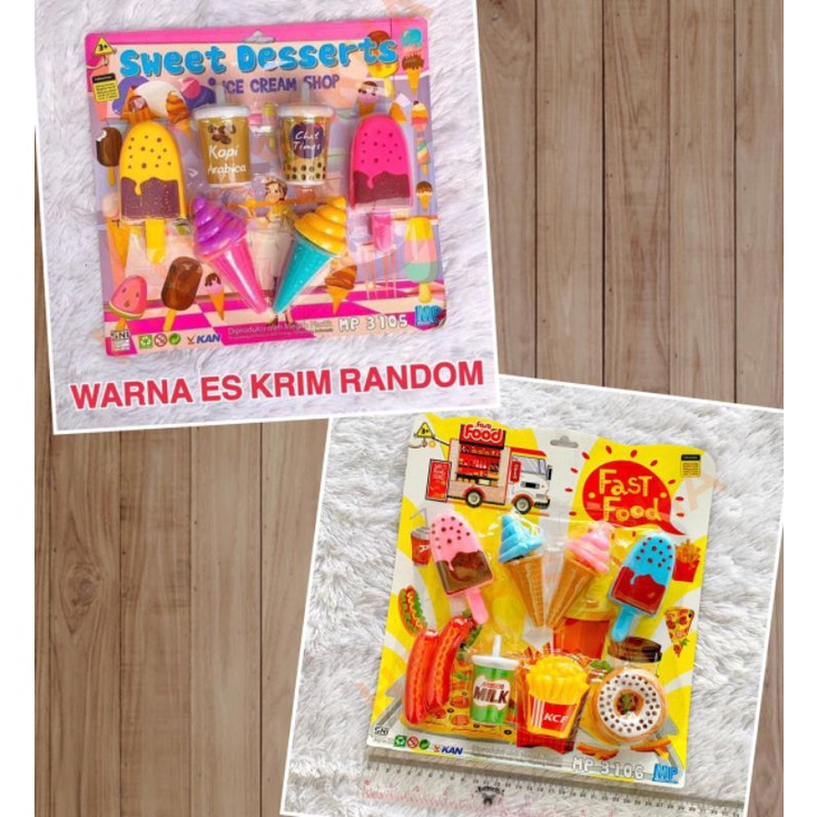 (PRODUK BER-SNI) MAINAN SWEET DESSERTS ICE CREAM SHOP & FAST FOOD  FRENCH FRIES KENTANG / ES KRIM & 