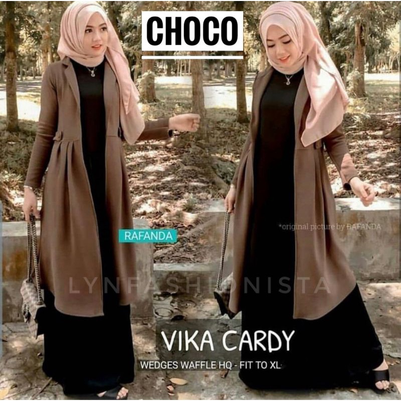 VIKA CARDY/LONG OUTER CARDIGAN WANITA MUSLIMAH/CARDI PANJANG POLOS MURAH/ZALINA-3