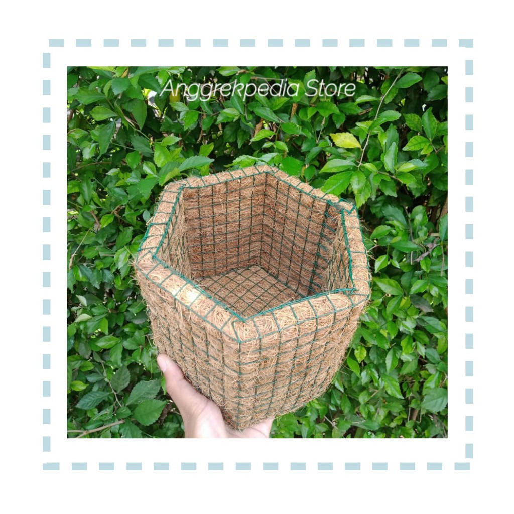 Pot Sabut kelapa Segi Enam