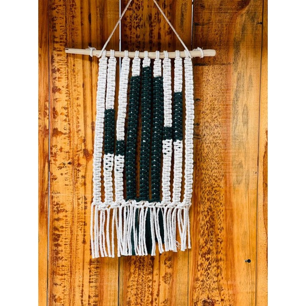 READY STOK) macrame hiasan dinding caktus hijau / macrame wall hanging (HD 026)