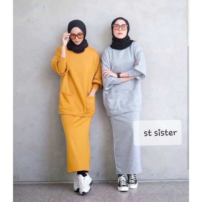 SETELAN RAJUT ROK POCKY / SETELAN WANITA 2IN1 KOREA / ONE SET REMAJA / KNIT SET / COMBO ROK + BOXY