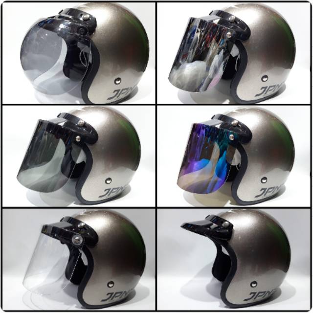 Helm Bogo Retro JPN ARC granito Kaca Flat/cembung