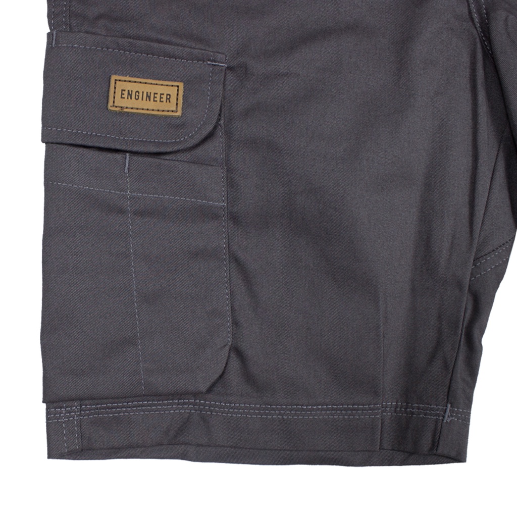 GRADER PANTS CHARCOAL-Short Workpant / Celana Cargo Pendek by ENGINEER