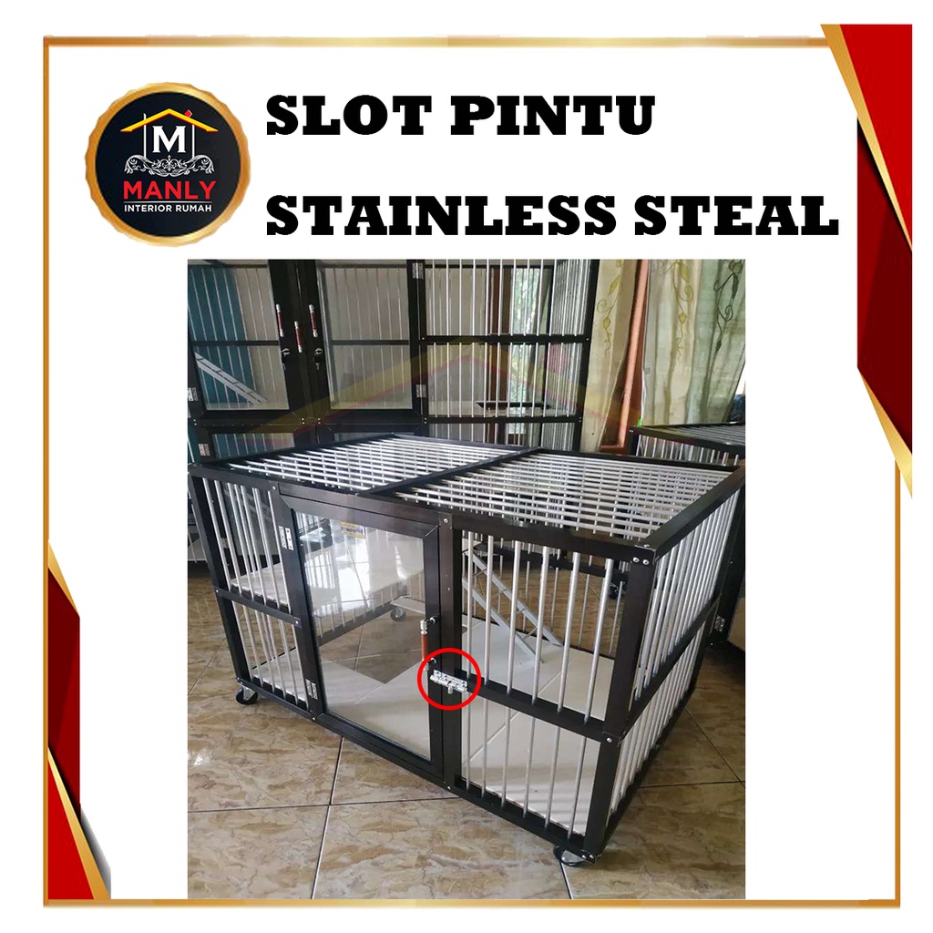 Grendel Slot Pintu Jendela Stainless Steel.. Kualitas Tebal Anti Karat / Kunci Pintu Aman..