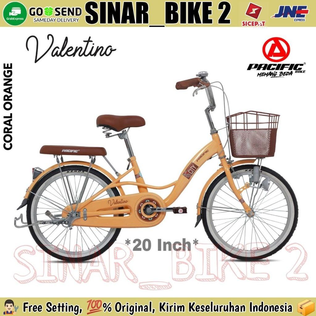 Sepeda Keranjang Dewasa PACIFIC VALENTINO Perempuan 20 ,24 &amp; 26 Inch City Bike