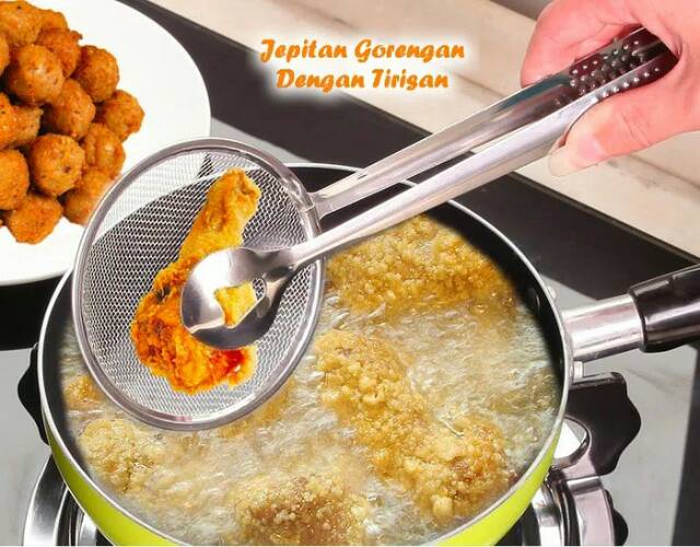 JEPITAN GORENGAN DENGAN TIRISAN MINYAK (BAHAN STAINLESS, TAHAN PANAS)