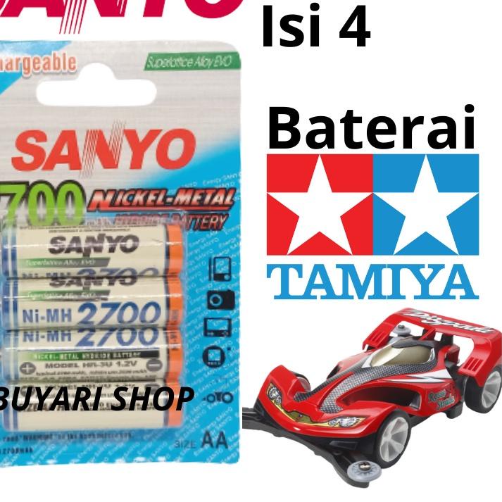 Free Ongkir/COD Baterai AA Sanyo Isi 4 Rechargeable Cas Charger Charge Recharge Tamiya Murah Sony Sa