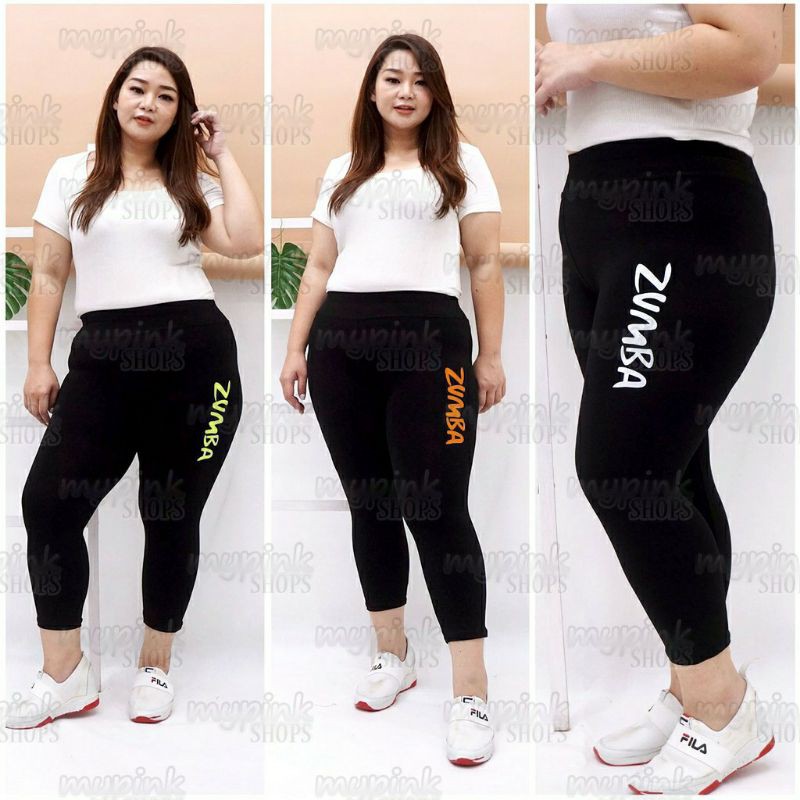 JUMBO FIT BB 80-LEGGING SPORT ZUMBA CEWEK SPANDEX BIGSIZE