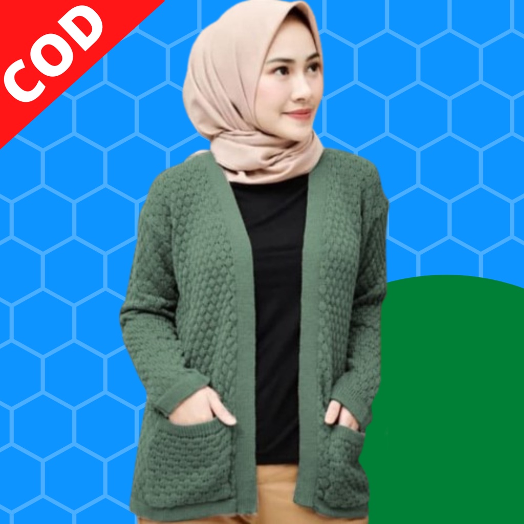 Baju Kardigan Suiter Pakaian Sweter Suwiter Luaran Hangat Rajut Wanita Cewe Korean Style Terbaru Imp