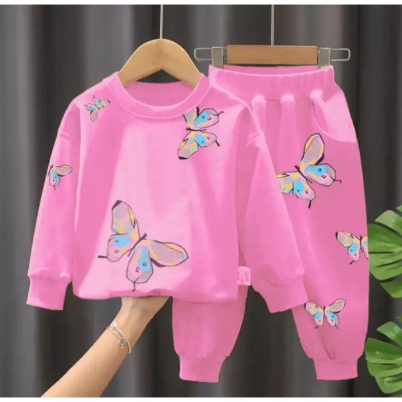 SET/SWEATER ANAK PEREMPUAN KUPU-KUPU 1-6 TAHUN/STELAN BEBYTERY ANAK PEREMPUAN TERMURAH