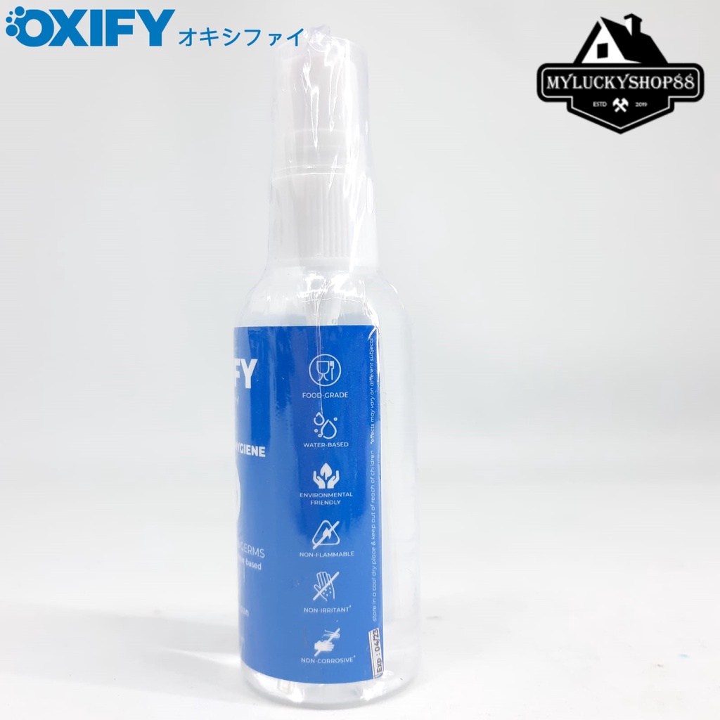 OXIFY Personal Hygiene Water Based Sanitizer Disinfectant Japan 60ml