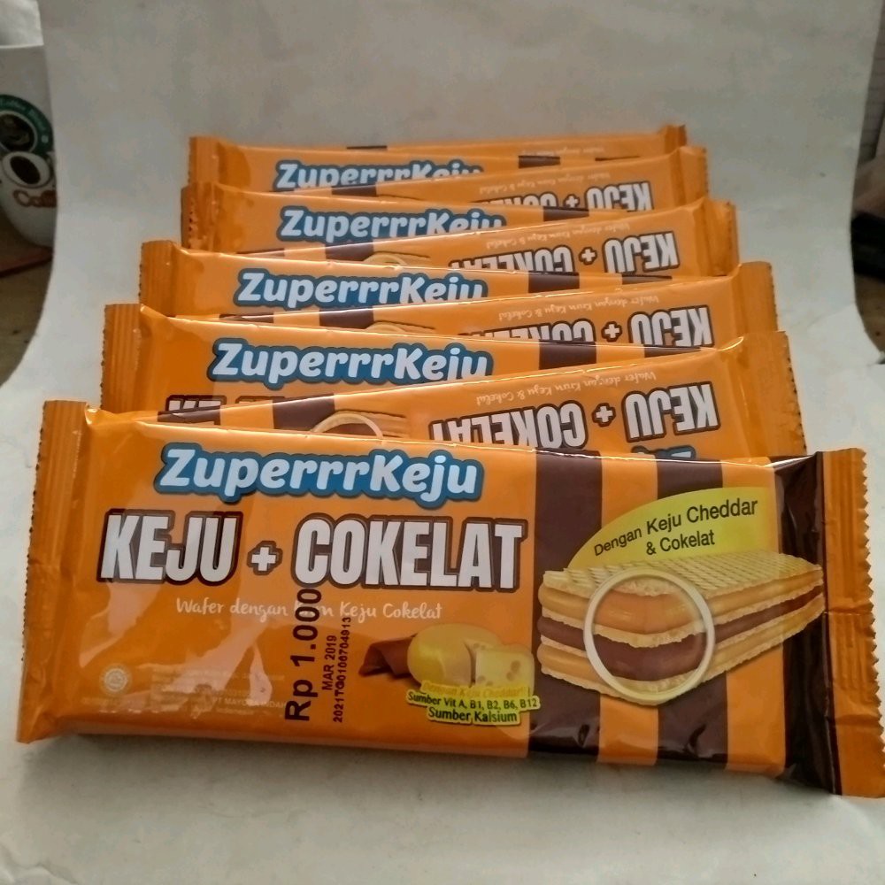 

Stok Ready Zuperrrkeju wafer dengan krim keju cokelat terlaris