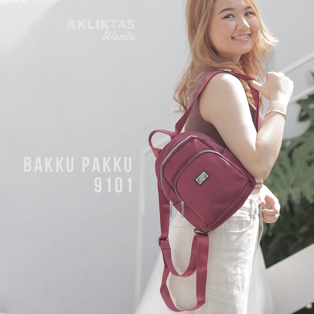 [KLIKTAS] Tas ransel wanita korean bag import terbaru Bakku pakku CC 9101 backpack perempuan kekinian murah